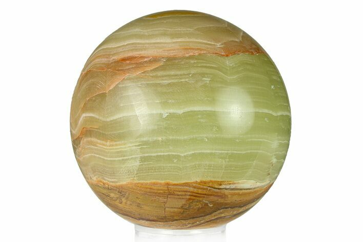 Polished Green Banded Calcite Sphere - Pakistan #301471